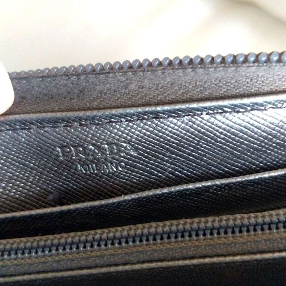 PRADA Metallic Leather Zip Around Wallet - Picture 8 of 16